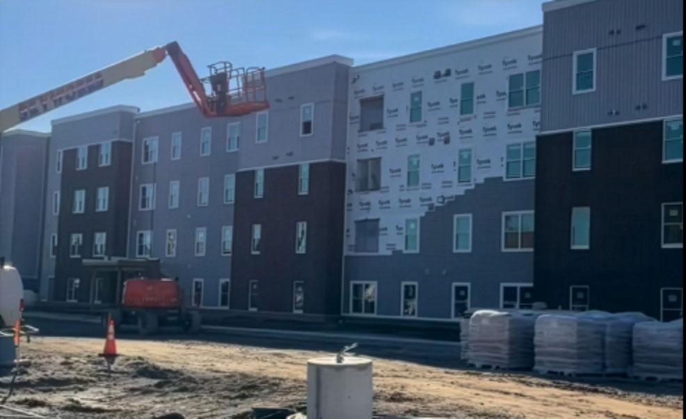 Construction progress on the Newton Family Apartments development in Canton, Ohio